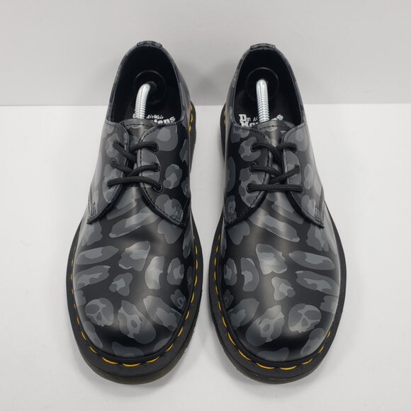 Dr. Martens 1461 Skull Leopard Print Oxford Black 27686 Men's Size 7 / Women's 8 - Picture 2 of 12